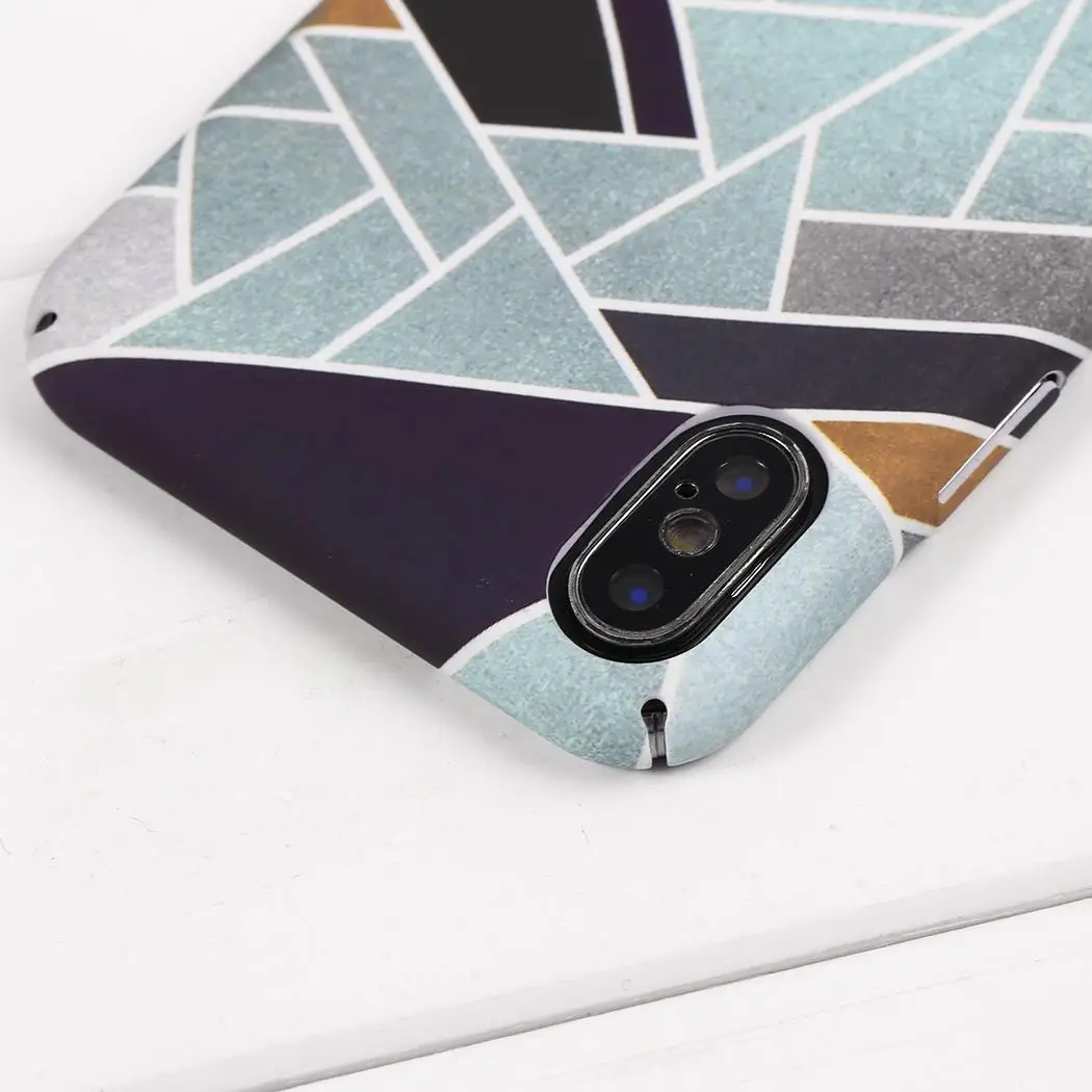 Multicolor Geometric Pattern PC Phone Back Cover Mobile Case For iPhone X XS 8 7 6 6S S Plus 8Plus 7Plus |