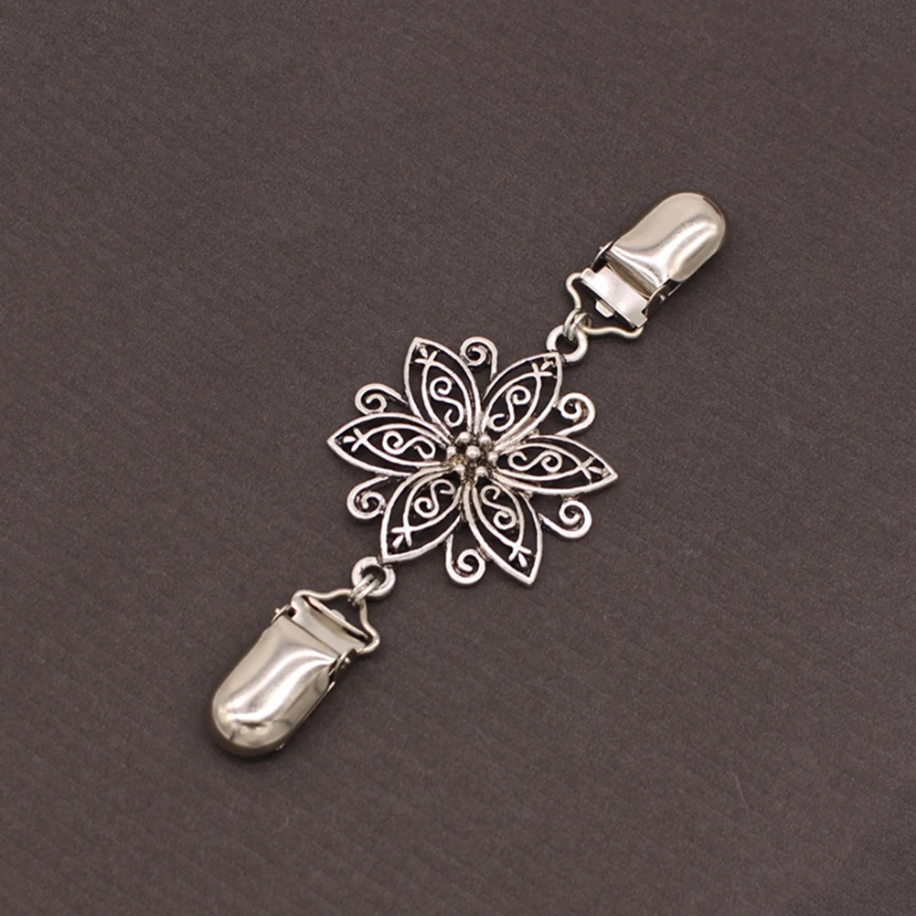 1 шт. свитер клип цветочный узор покрытие древнее серебро полые резные шарфы