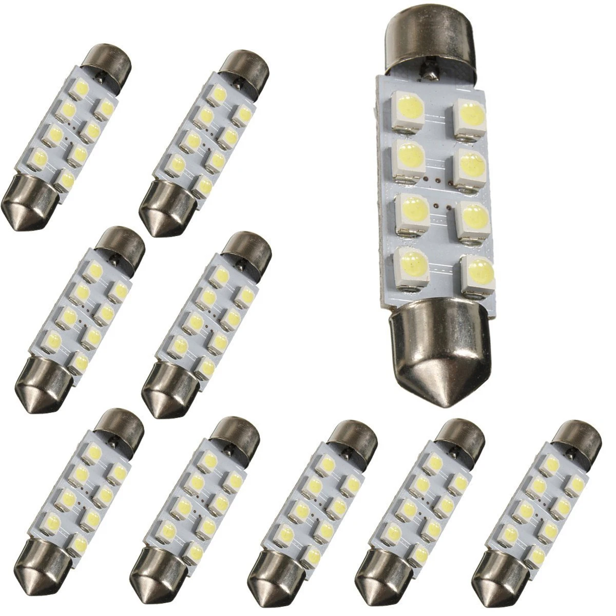 10 x белый 42 мм 1210 SMD 8 LED DC 12 V номерной знак света|Светодиодные лампы и трубки| |