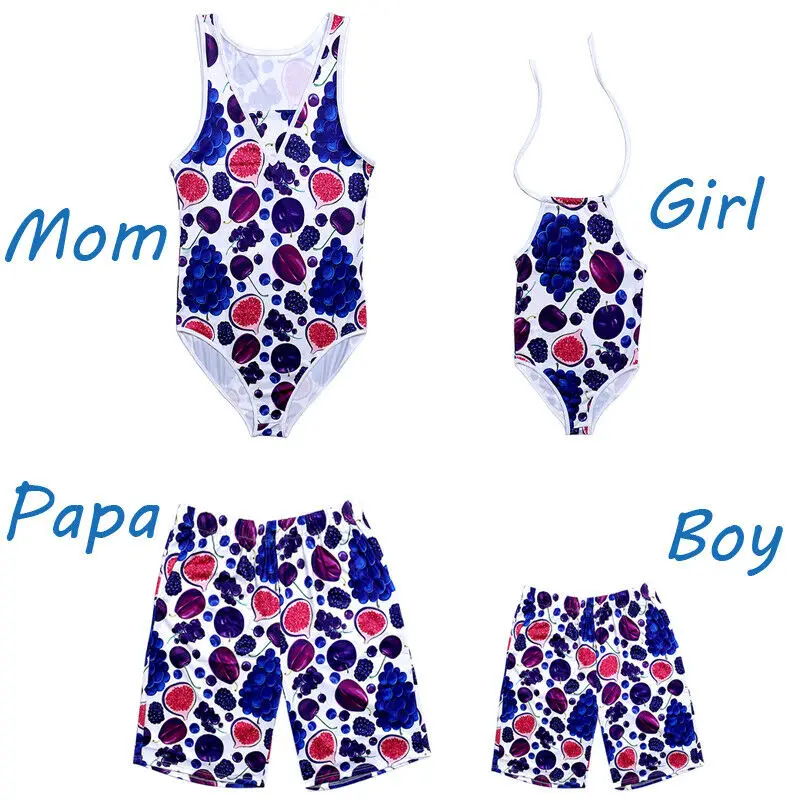 Новинка 2019 года Брендовый комплект для всей семьи Купальник мамы папы девочек и
