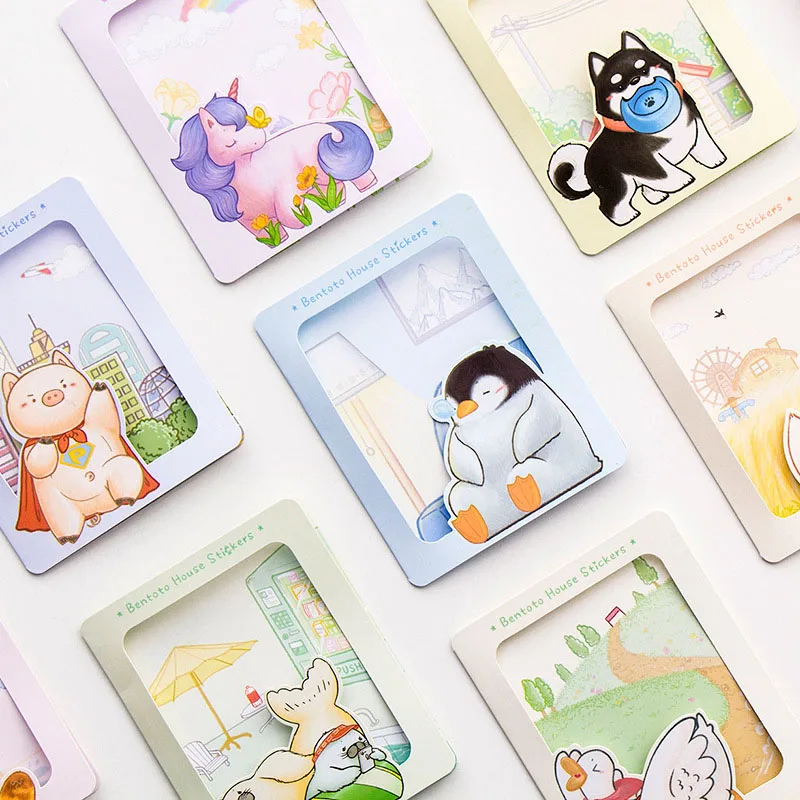 40 шт милые наклейки &quotЕдинорог&quot с кошкой для пишущих принадлежностей Kawaii клей