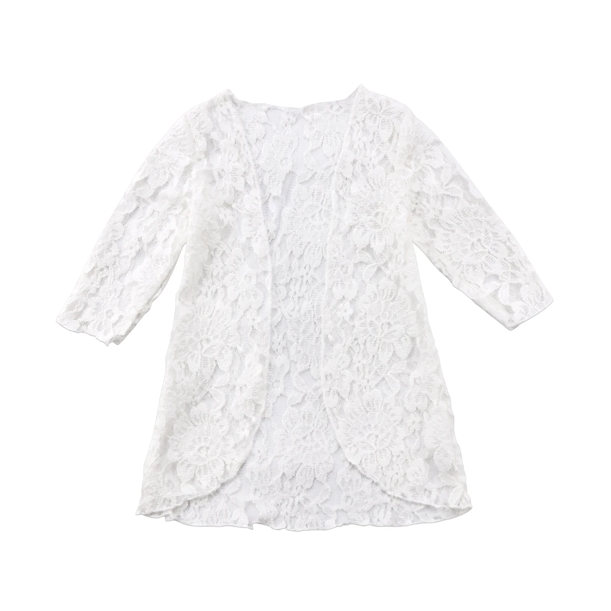 

2019 Summer Kids Baby Girl Lace Floral Sunscreen Tops Beach Cover Ups Long Cardigans Clothes Outfits Outerwear Beachwear
