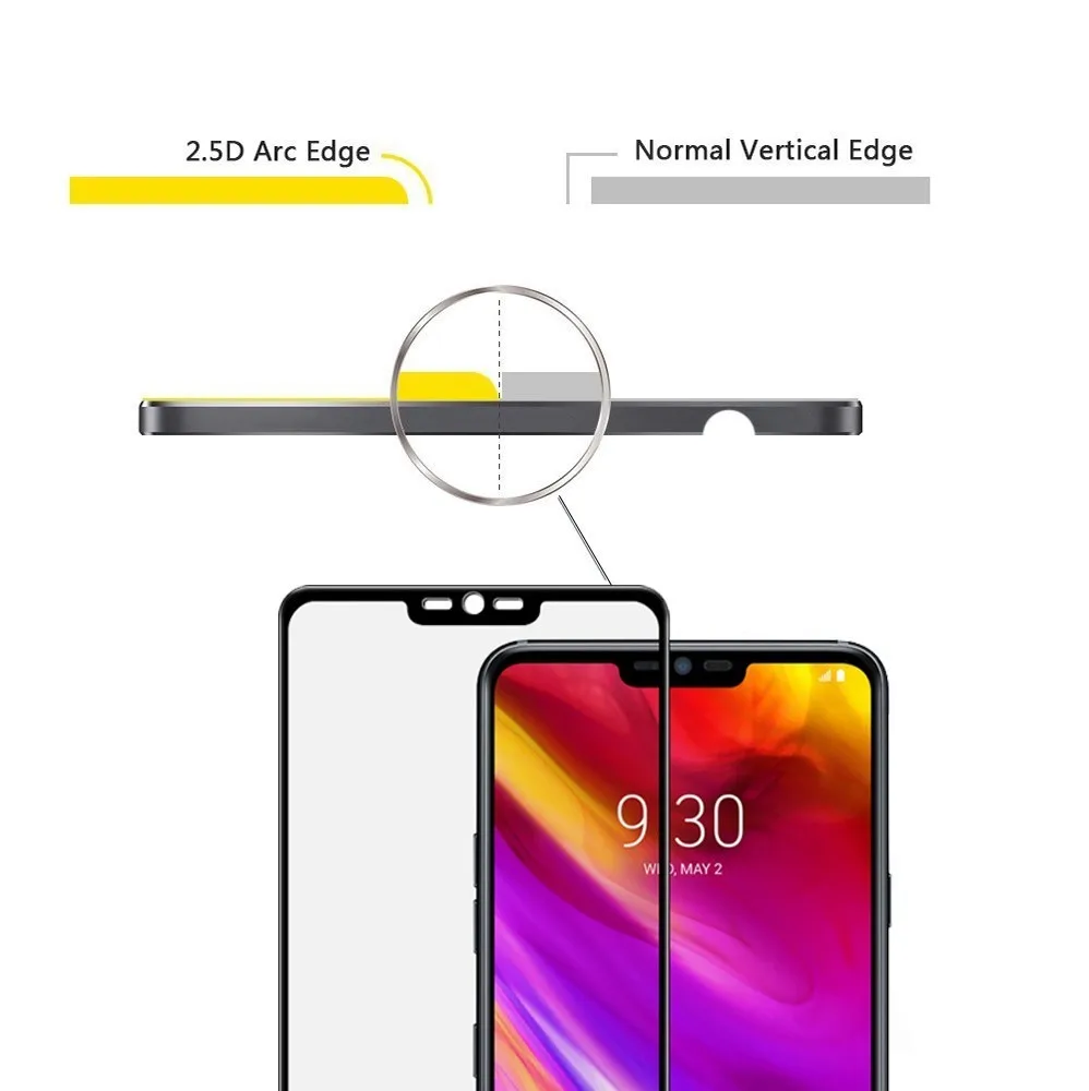Для LG G7 ONE Fit f7 fit + Полное покрытие 0 3 мм 2.5D 9H закаленное стекло для защиты экрана от