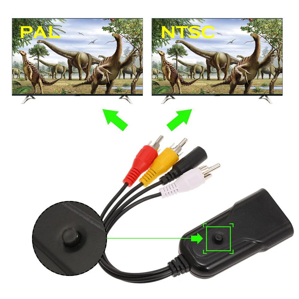 Преобразователь с HD на AV CVBS 1080P адаптер для стандарта NTSC PAL совместимый ТВ