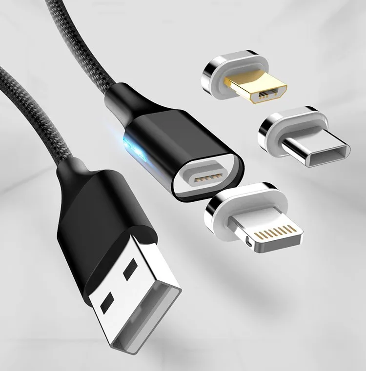 Магнитный кабель mi cro USB для зарядки телефона 3A быстрой шнур передачи данных на