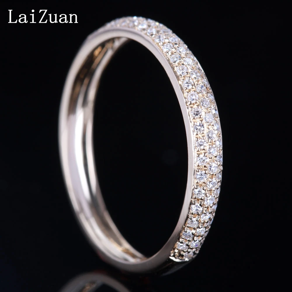 LaiZuan твердое 10k желтое золото сертифицировано круглой 0.2ct подлинные натуральные