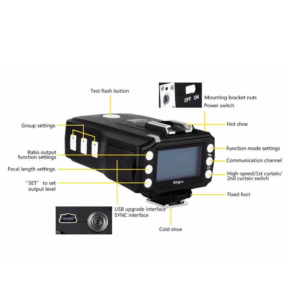 Pixel King Pro беспроводной пульт управления 2 4 ГГц TTL HSS Flash Trigger трансивер передатчик