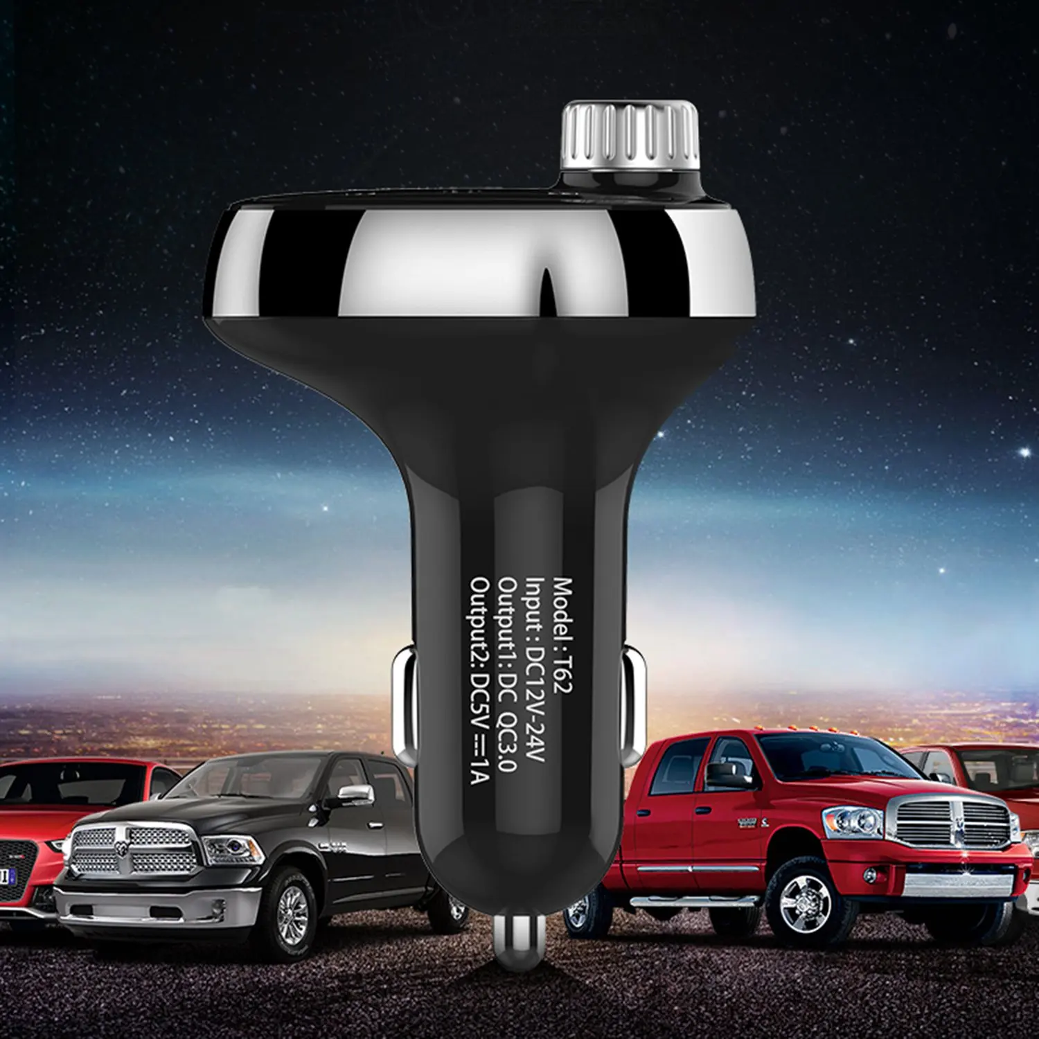 5V/3A A2Dp Fm Transmitter Mp3 Player Lcd Display Car Dual Usb Charger Adapter Bluetooth Hands-Free Calls Support Tf Card | Автомобили и