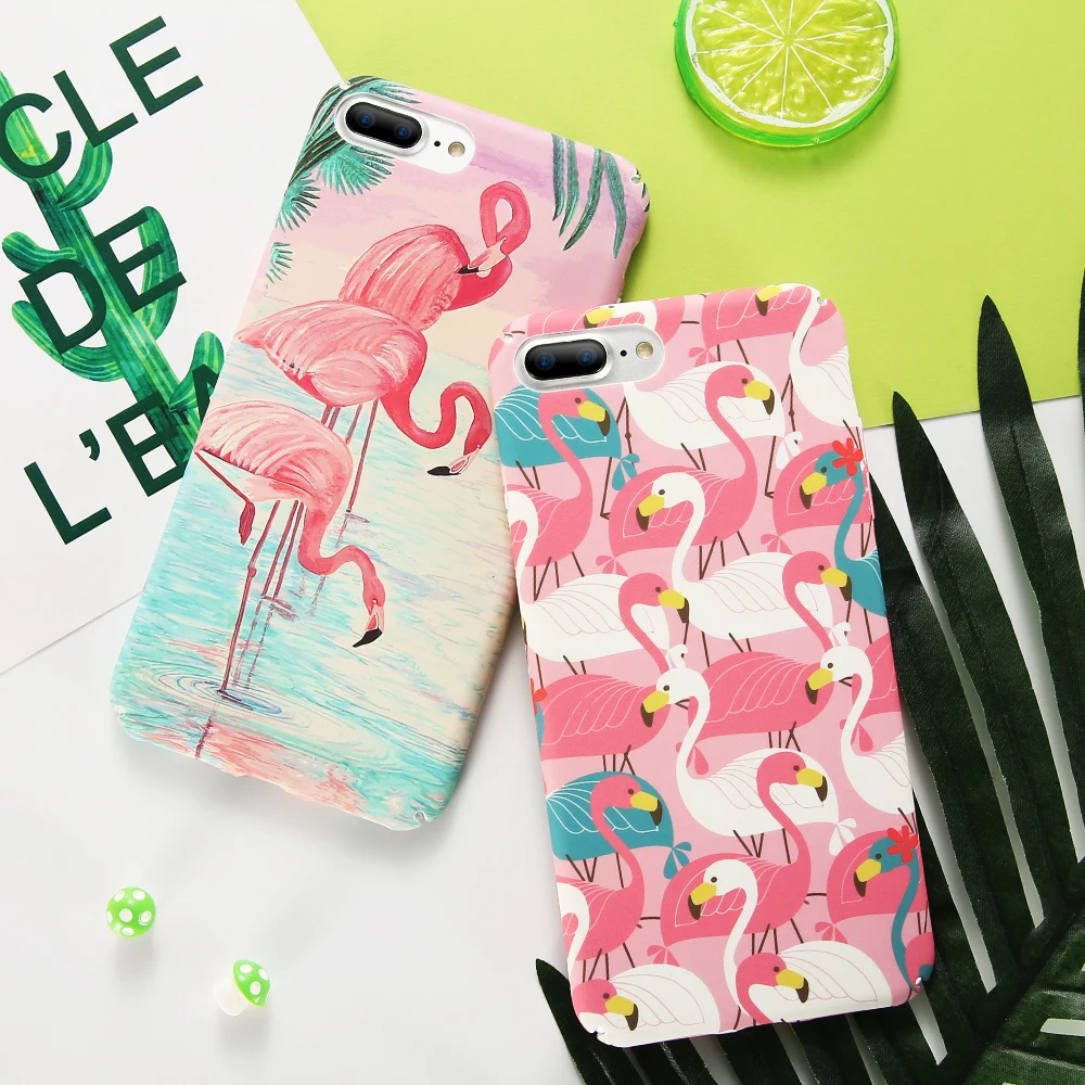 KISSCASE Чехлы фламинго для iPhone X 10 8 7 6 6S Plus чехол милый девчачий Матовый Жесткий 5 5S SE