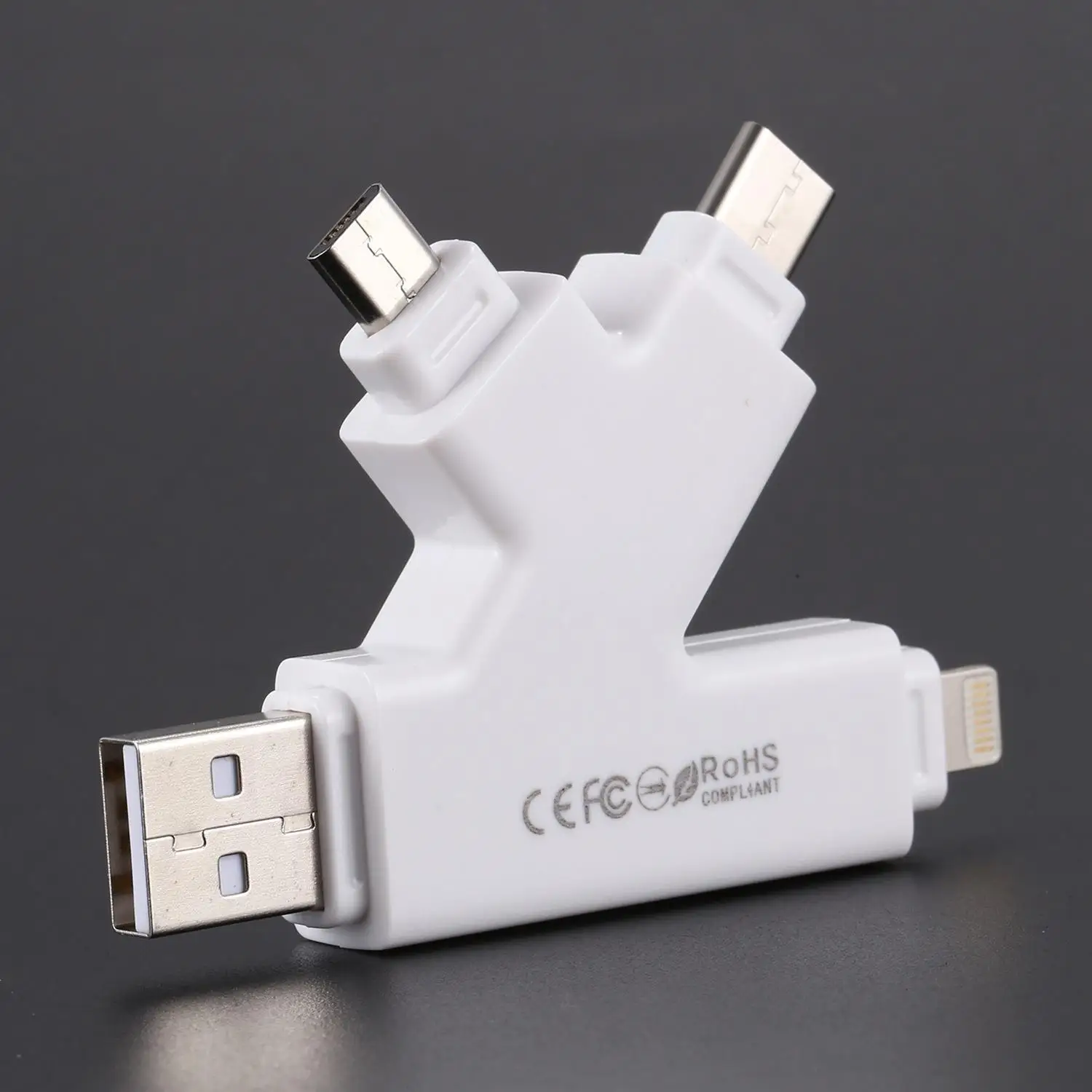 4 в 1 Micro Sd кард ридер с разъемом Lightning/Usb/Micro Usb/Тип C разъем для Iphone Ipad Android Тип