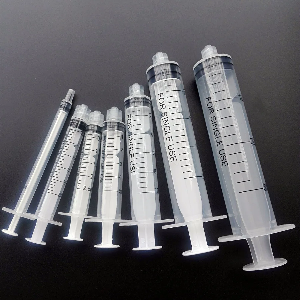 50pcs ,Mixed size 1ml,2.5ml ( 3ml ) ,5ml,10ml  Syringe Without Needles Use For Industrial Injection , Non-sterile