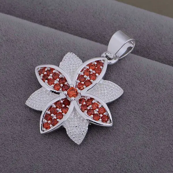 An1003 Hot 925 Sterling Silver Necklace Fashion Jewelry Pendant Red Petal /hogaqfna Bssakjza | Украшения и аксессуары