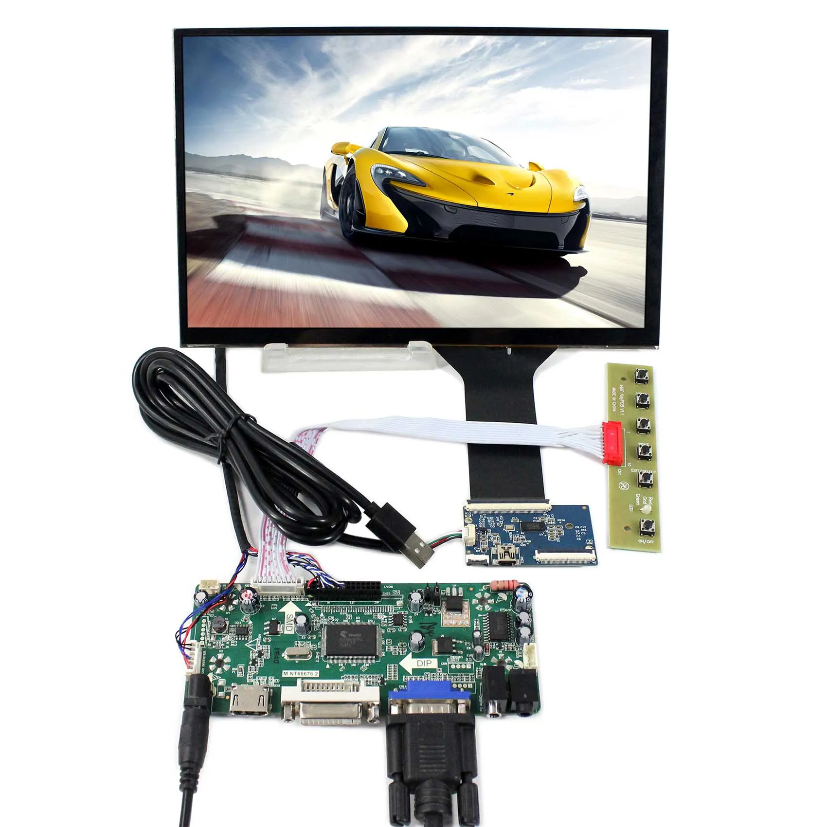 

10.1inch 10.1" touch panel with B101EW05 or LP101WX1-SLP2 screen &Controller Board with HD MI VGA DVI jack