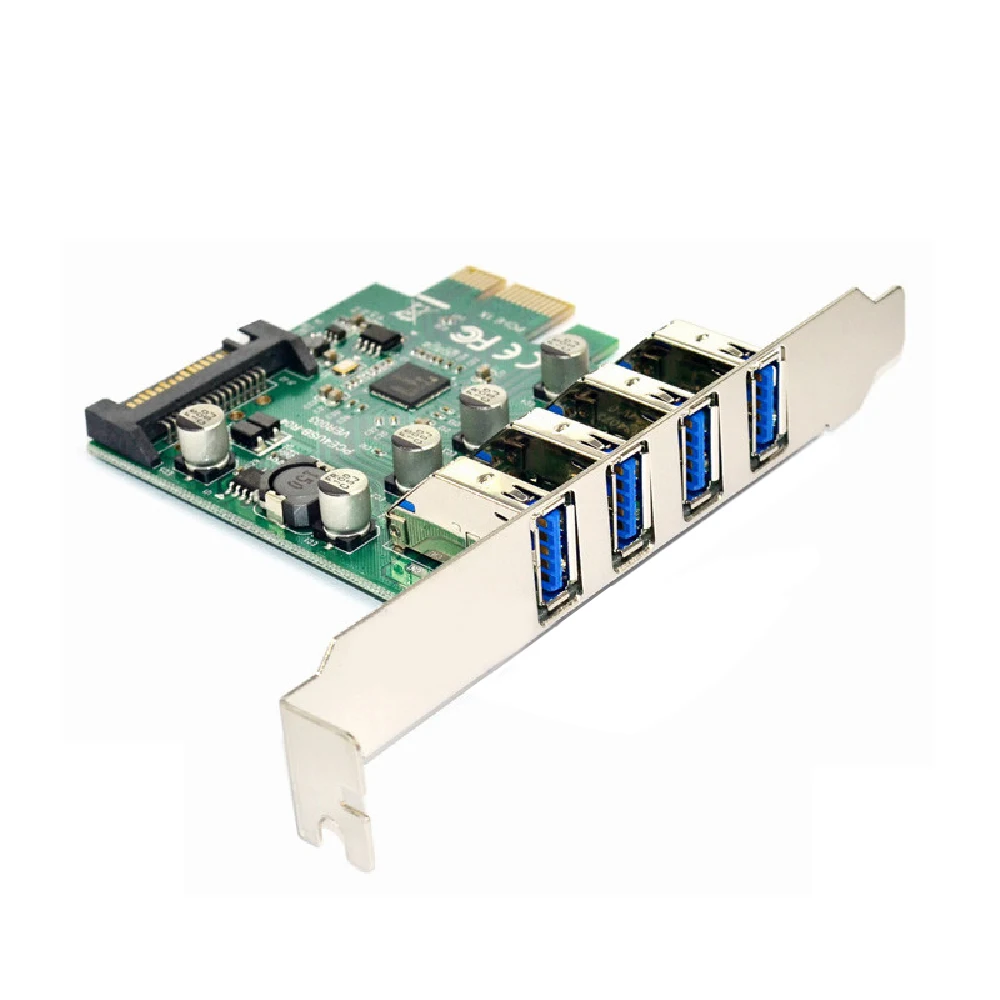 Карта расширения USB3.0 PCI E Express карты компьютера 4 портовая карта адаптера с