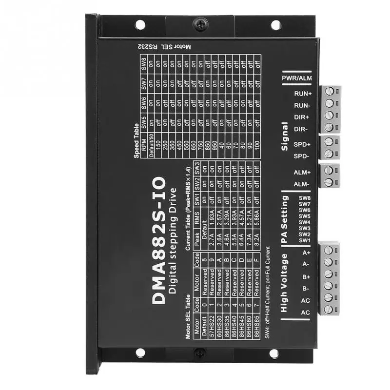 DMA882S IO 2 фазный Драйвер шагового двигателя для 60/86/110 точность сервопривода