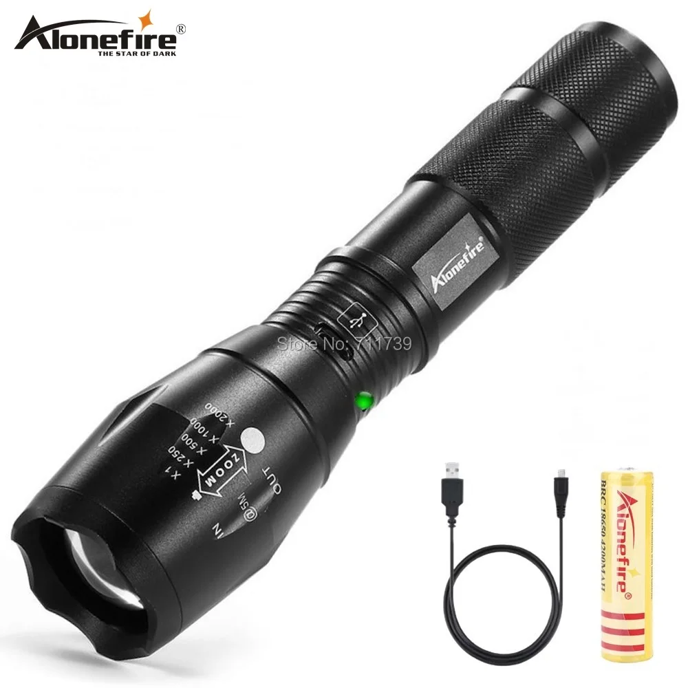 Светодиодный фонарик AloneFire XM L T6 CREE фонафонарь с аккумулятором 18650 микро usb|torch
