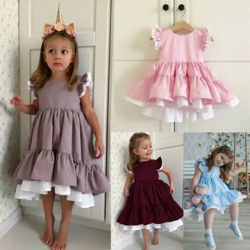 2019 Toddler Sleeveless Dress Infant Kids Baby Girls Princess Party Pageant Gown Tutu Children Summer | Детская одежда и обувь