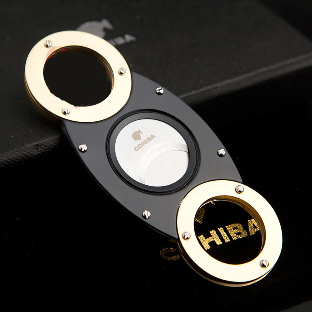 COHIBA сигаретный резак с двойными лезвиями из нержавеющей стали карманный гаджет