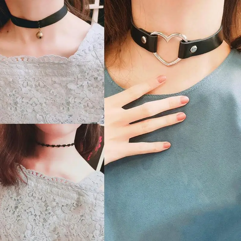 2020 New Delicate Fashion Choker Necklace Black Lace Leather Velvet Strip Woman Collar Party Jewelry Neck Accessories Chokers | Украшения и