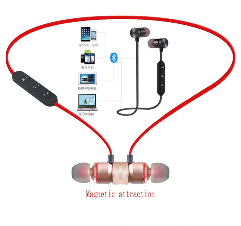 200 шт. M5 магнитные притяжения Bluetooth наушники гарнитура Водонепроницаемый Спорт 4 2