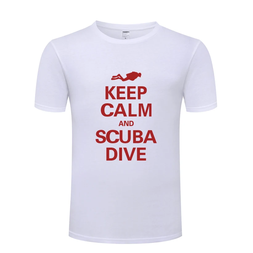 Креативная Подарочная Мужская Футболка Keep Calm and Dive для дайвинга новинка 2018
