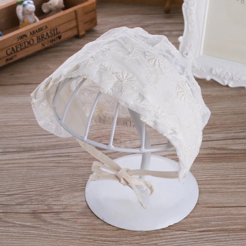 New Summer Breathable Baby Lace Flower Embroidery Court Hat Girls Cap Ties Princess Children Short Eaves Sun | Детская одежда и