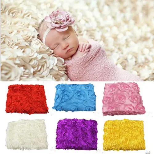 Infant Newborn Baby 3D Flower Photography Blanket Props Rug Photo Milk White Backdrop | Мать и ребенок