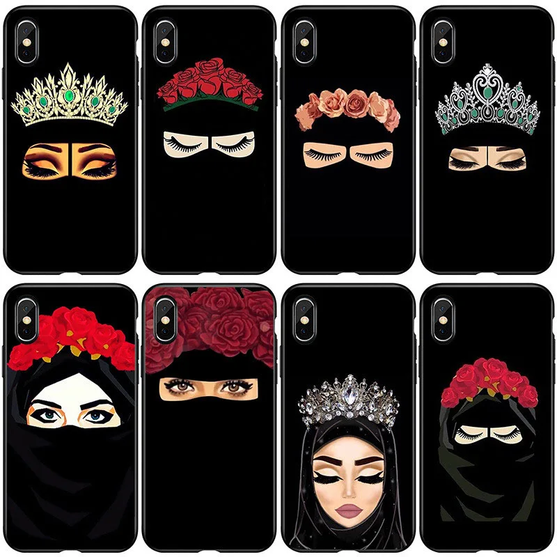 Ottwn арабский хиджаб девушка Королева Корона чехол для телефона iPhone 11 Pro Max XR Xs