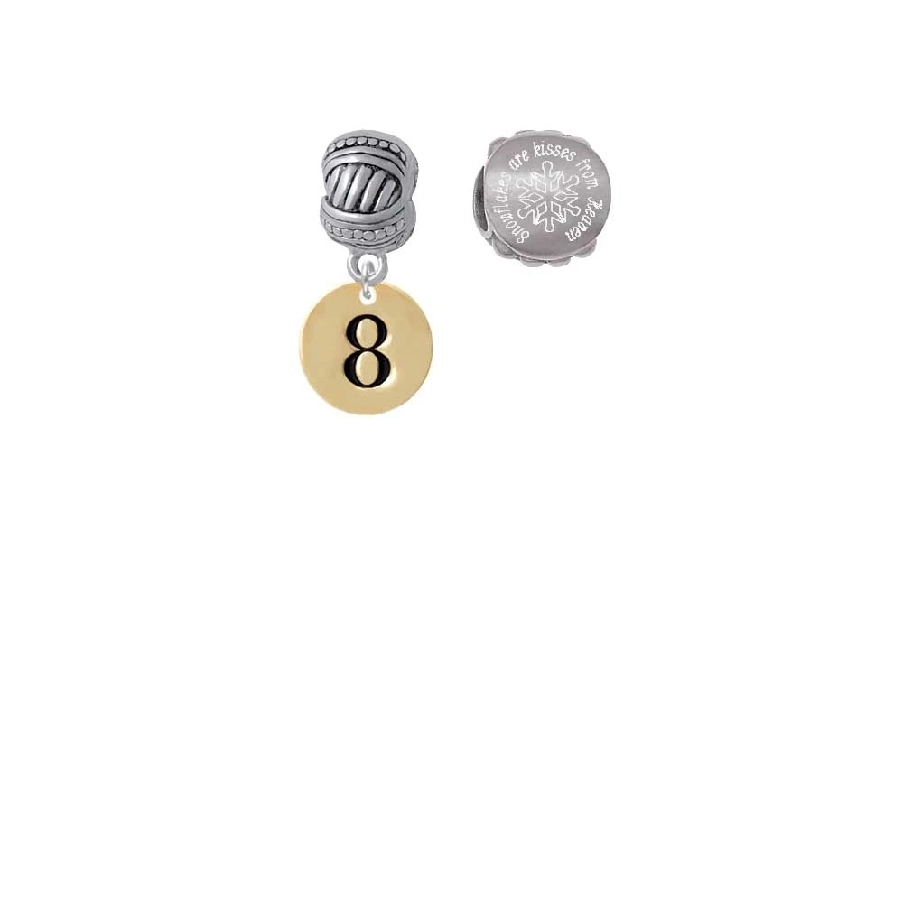 Goldtone диск 1/2 ''номер 8 снежинки Поцелуи с неба Шарм бисер (набор из 2)| |
