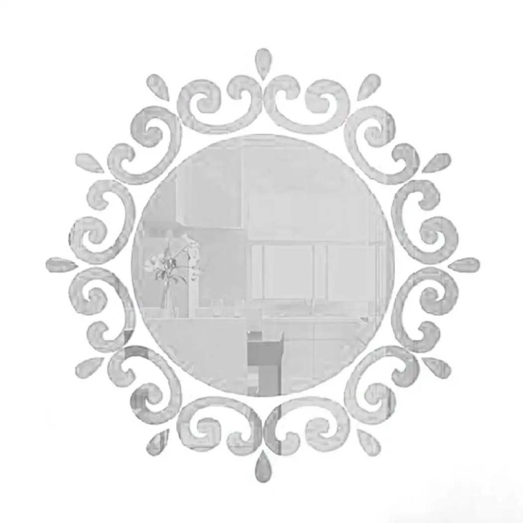 Новый современный картина для дома 3D DIY круглый форма пакет зеркало серебро