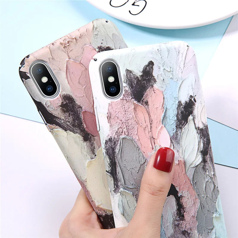 Lovebay Phone Case For iPhone 6 6s 7 8 Plus X XR XS Max Luminous Retro Art Graffiti Hard PC Full Cover |
