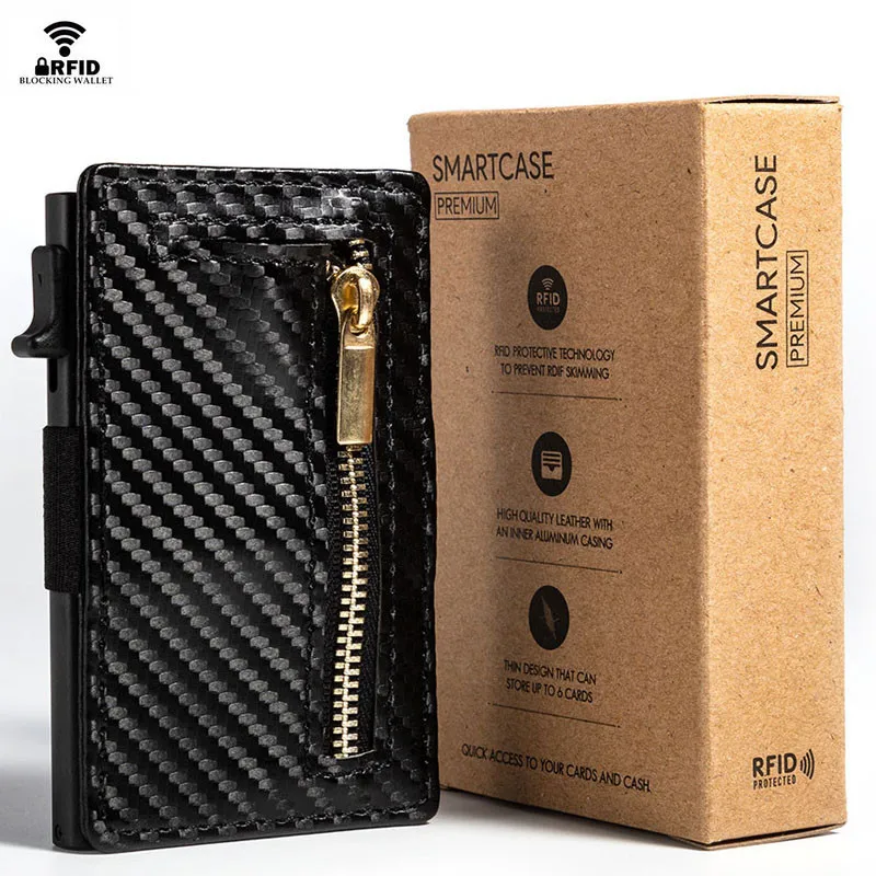 VM FASHION KISS 2019 Новый минималистичный бумажник с блокировкой RFID из углеродного