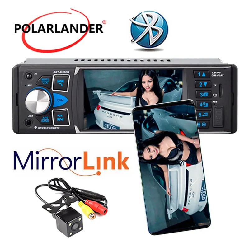 4037PM 4 '' TFT экран Mirror Link 1 Din Автомобильный радиоприемник Аудио Стерео MP3