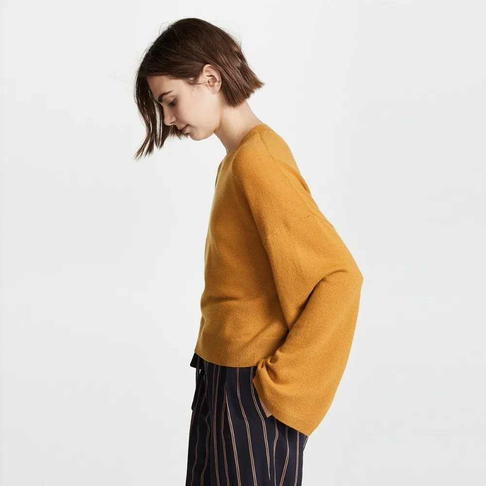 HYH HAOYIHUI Fashion Simplicity Wild Joker Pure Color Easy Round Collar Long Sleeves Sweater | Женская одежда