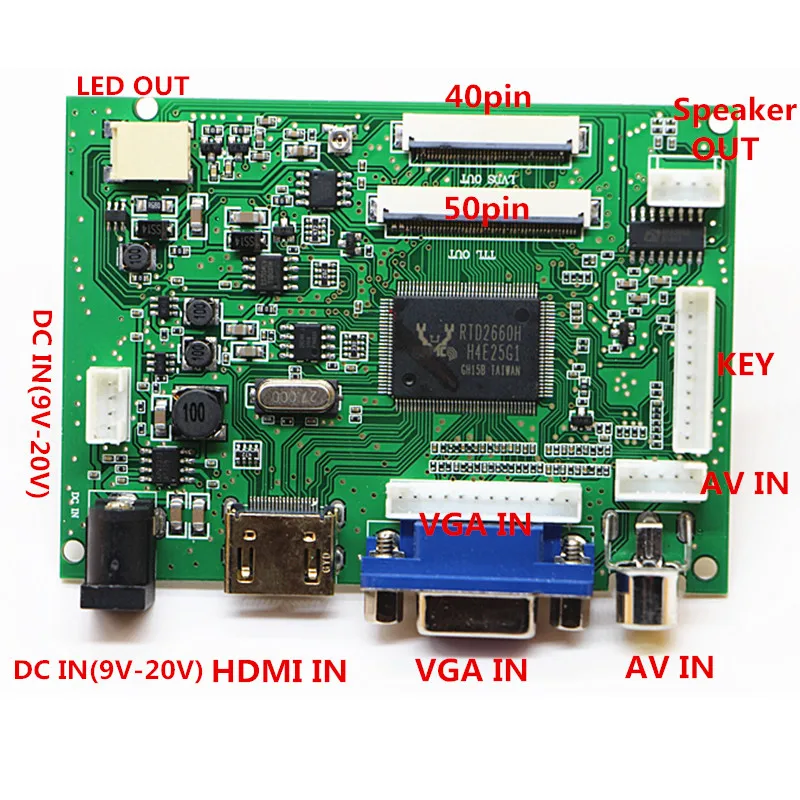 Плата драйвера аудиосистемы HDMI + VGA 2AV емкостный сенсорный экран 8 дюймов в сборе