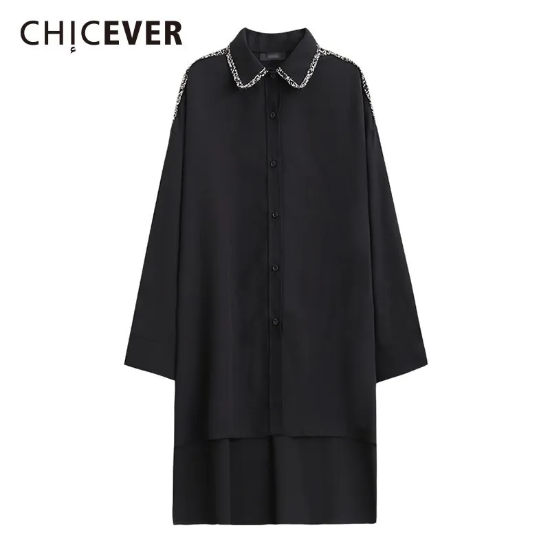 CHICEVER 2019 Весна для женщин топы корректирующие и блузки малышек с лацканами