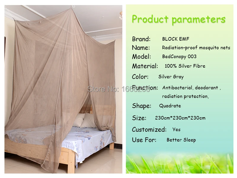 

Silver fibre mesh fabric mosquito net for good health
