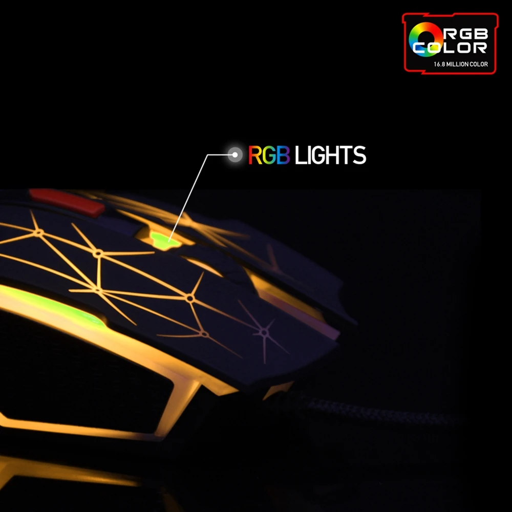 FANTECH X7 Macro RGB Mouse 4800 точек/дюйм оптическая 6D Проводная игровая мышь USB Pro Gamer