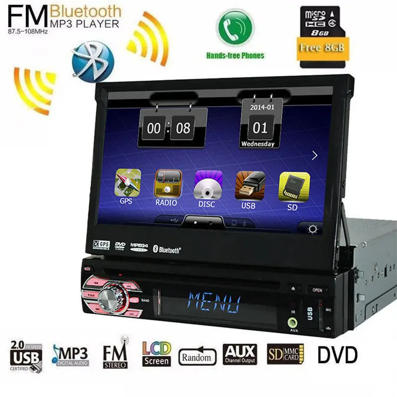 Автомобильный проигрыватель Eincar gps аудио 7 &quotHD DVD MP5 плеер Авторадио 2Din сенсорный