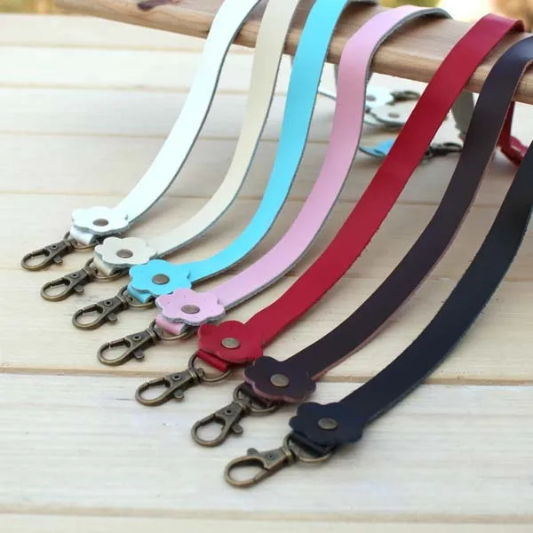 

7 Colors Double-end FlowersThin Soft Single Layer PU Leather Small Handle Purse Frame Bag Handbag DIY Accessories 5pcs Bag Strap