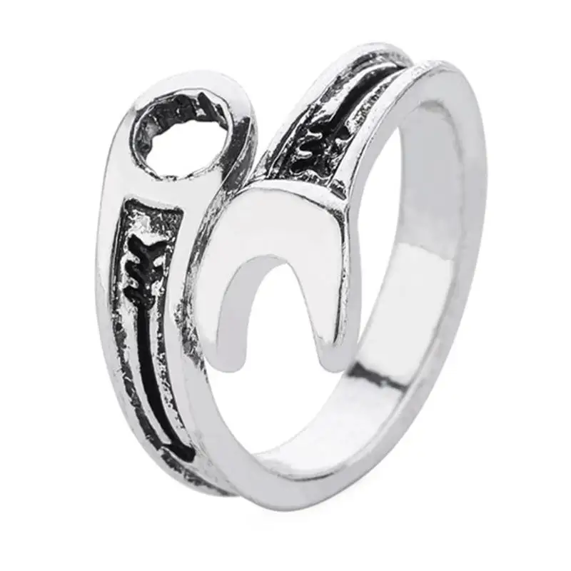 Гаечный ключ Для мужчин женщин хип хоп открытым Покрытие палец мужские кольца