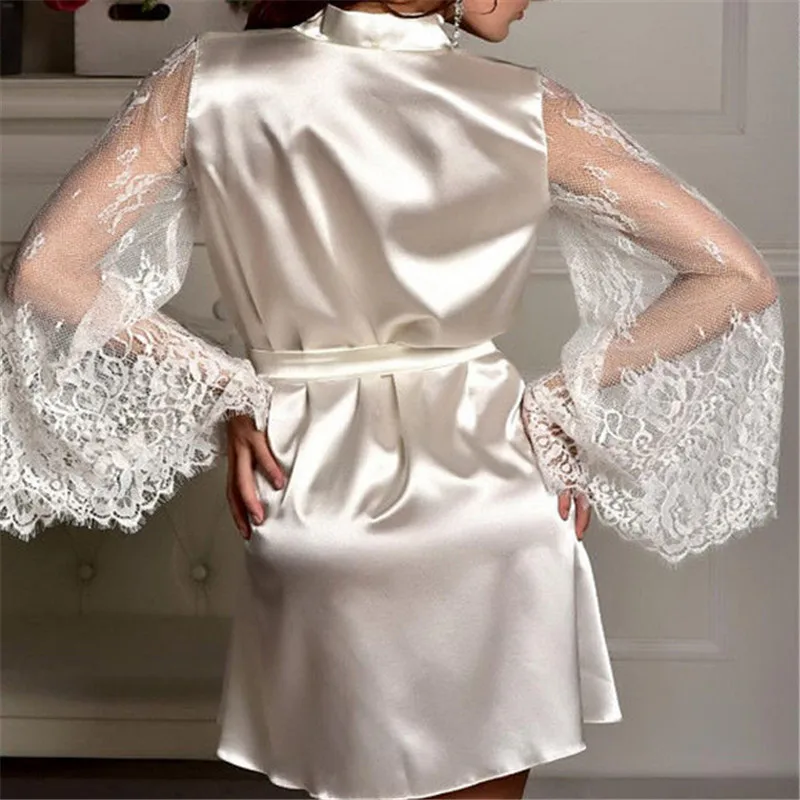Женское шелковое кружевное нижнее белье ночная рубашка пижама | Женская одежда