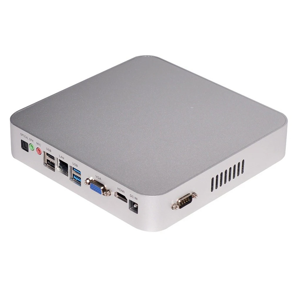 

Fanless Mini PC,Intel Celeron N3150,Windows 10/Ubuntu,Silver,[HUNSN BM06L],(WiFi/VGA/1HD/4USB3.0/2USB2.0/1LAN/2COM)