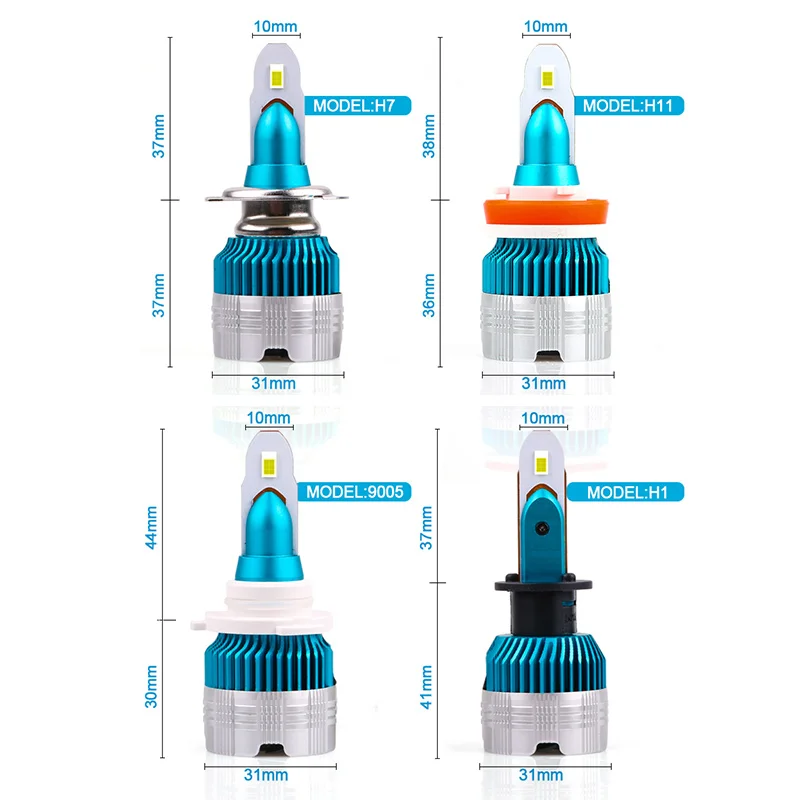 CARLitek 2 шт. тонкий H7 Led 6500K H4 Hi/Lo H1 H11 9005 9006 светодиодные лампы для автомобильных фар H8