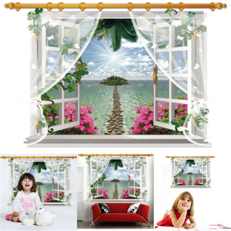 Великобритания 3D солнечное окно стикер на стену Радуга Наклейка искусство