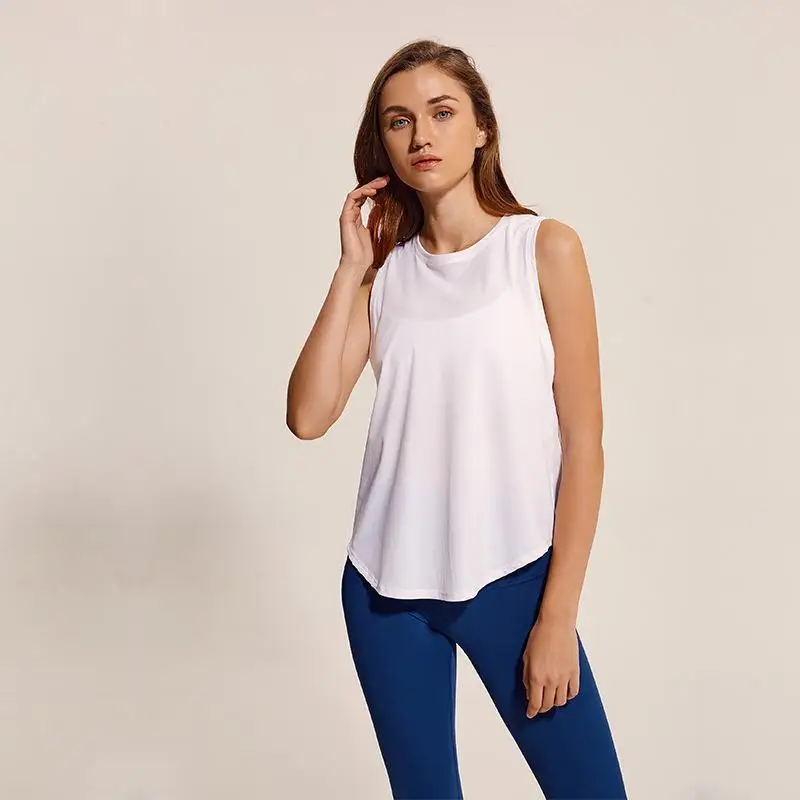 

LU-63 Sexy Yoga Vest T-shirt Solid Colors Women Fashion Outdoor Yoga Tanks Sports Running Gym Tops Clothes