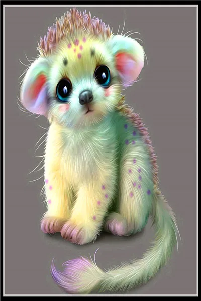 New cute cartoon animal DIY diamond embroidery full square mosaic cross stitch wall stickers | Дом и сад
