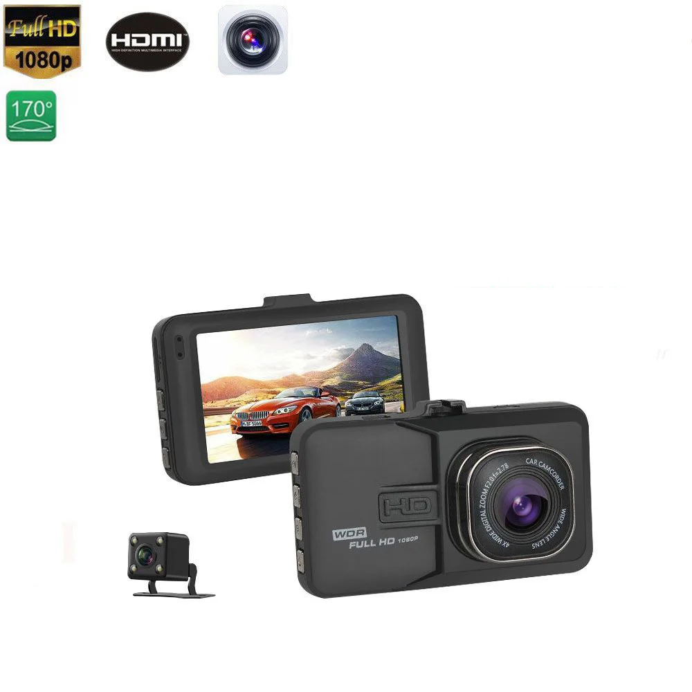 Автомобильный видеорегистратор с двойным объективом Oncam T636 1080P Full HD угол 170