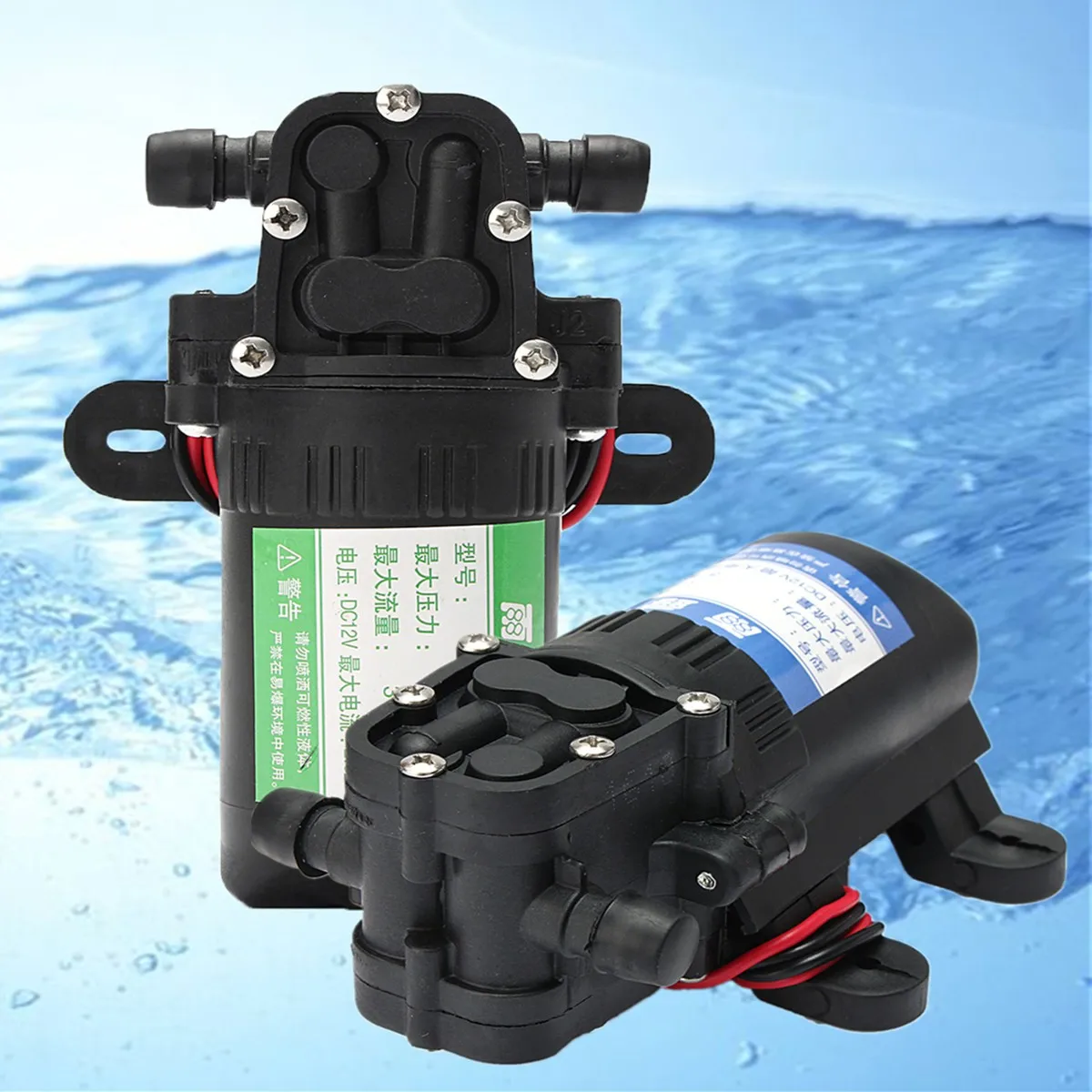 Прочный DC 12 V 70PSI 3.5L/мин сельскохозяйственный Электрический водяной насос черный