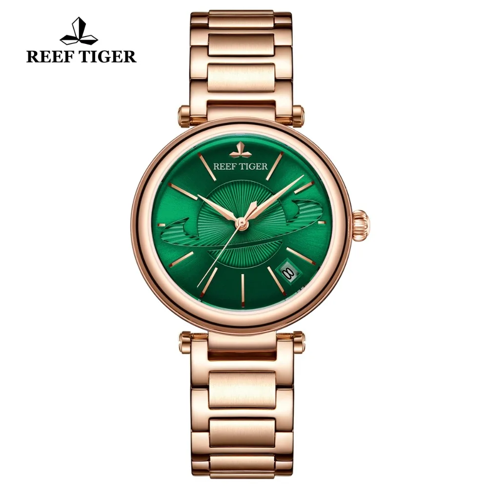 Роскошные женские часы от топового бренда Reef Tiger/RT изысканные цвета розового